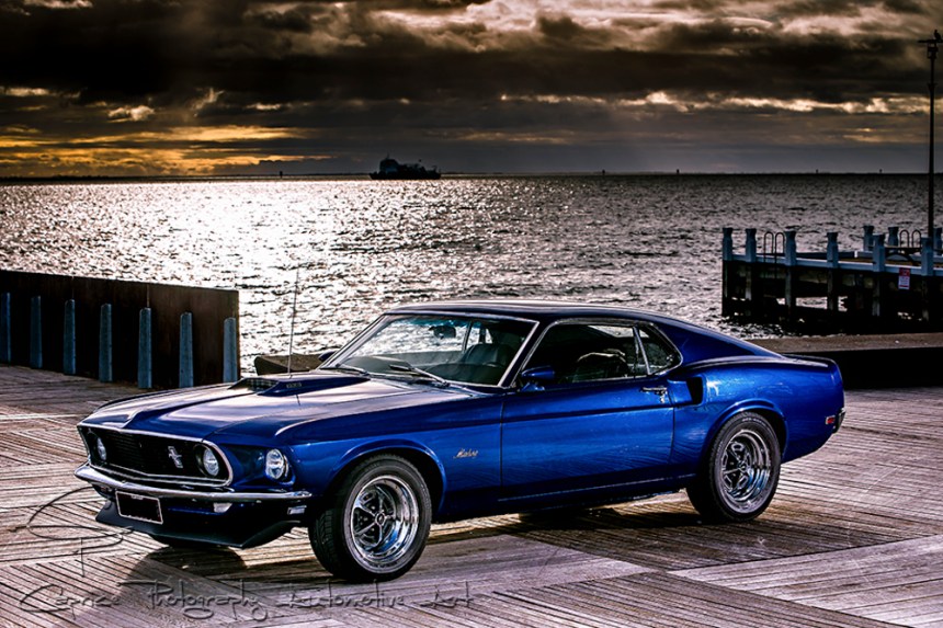 1969 Mustang on the waterfront
