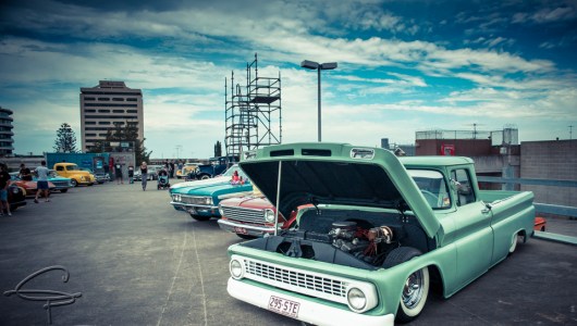 lowered, airbags, pickup, green pickup, chevy pickup