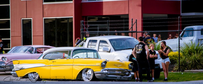 yellow 1957 chevy, old school cars, custom chevys