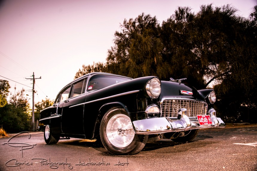 With some patina on the roof and guards but not enough to be a cool look, Rohan decided to have the sedan stripped back and resprayed.